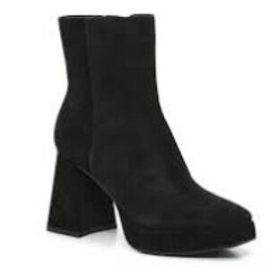 Dolce Vita Gracie Black Leather Suede Platform Bootie ** Sz 7.5